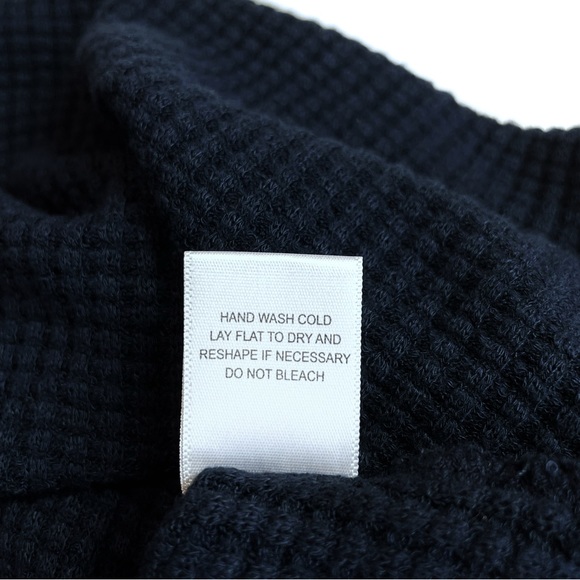 LNA ‘Eva’ High-Low Waffle Knit Hooded Sweater in ‘Midnight’ Blue Size XS - Picture 12 of 13